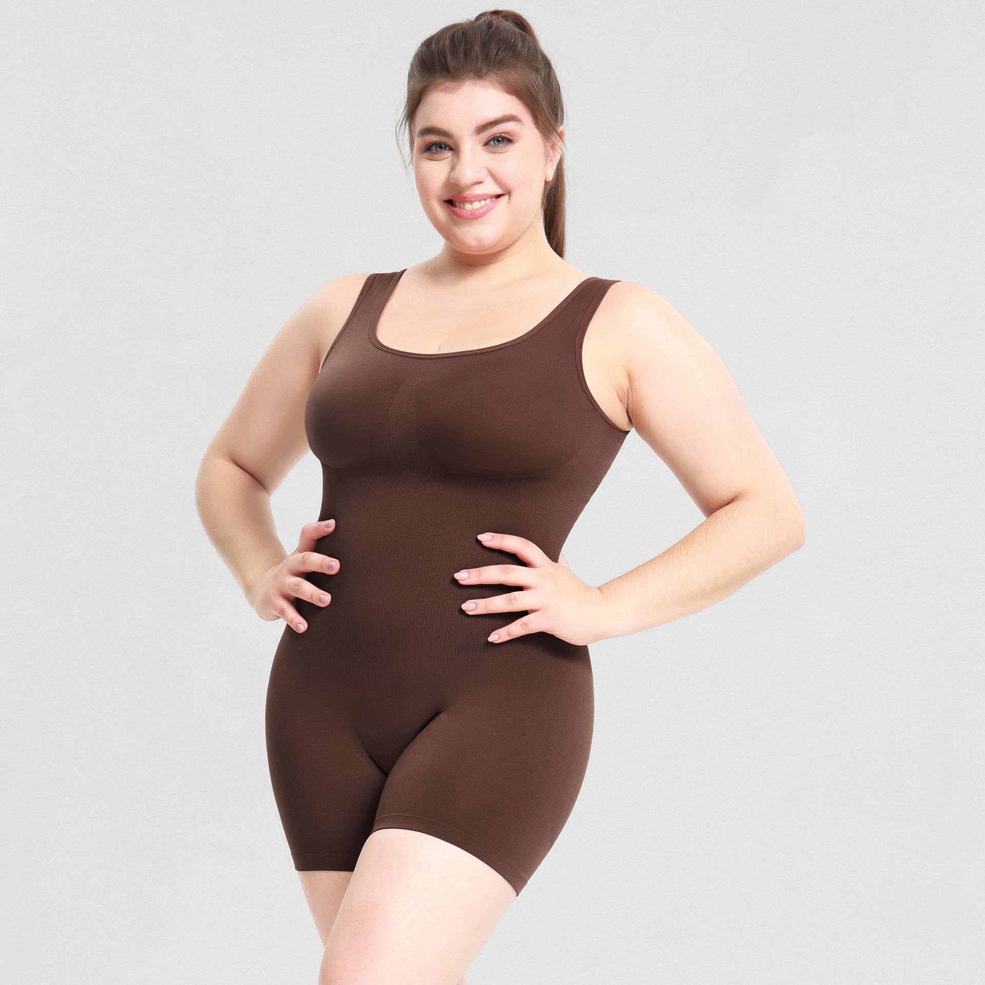 Womens Seamless Bodysuit - Sleeveless Body Shaper Romper Slimming Underwear